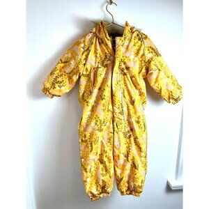 Reima Fox Yellow Toddlers Winter Down Overall Snowsuit Faux Fur Hood 3T
